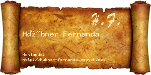 Hübner Fernanda névjegykártya